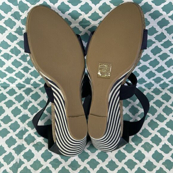 Anyi Lu Christina Wedge Cork‎ Heel Elastic Upper Sandal Women’s Size 39 Blue - Picture 7 of 7